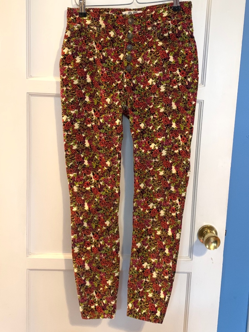 We the Free Floral Corduroy Skinny Pants